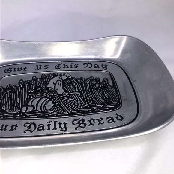 3/$15 Wilton Pewter platter our daily bread tray vintage - Picture 2 of 8